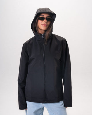 Black Plain Oversized Thick Windbreaker Windbreaker IN YOUR SHOE M 