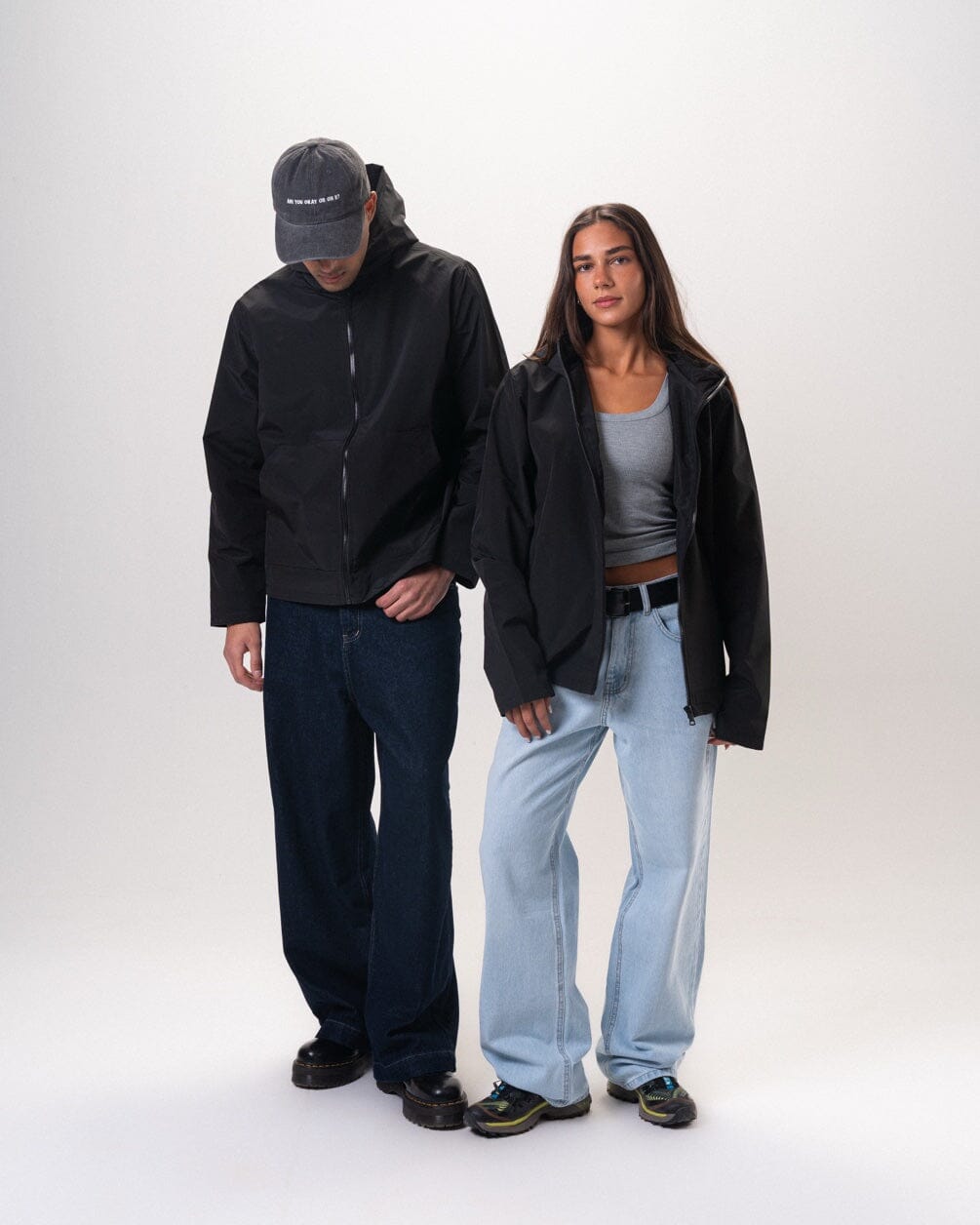 Black Plain Oversized Thick Windbreaker Windbreaker IN YOUR SHOE XL 