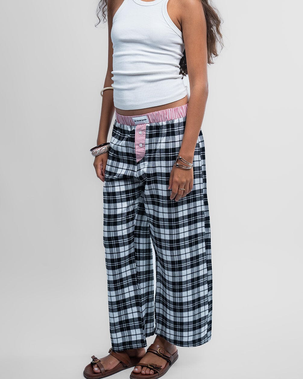 Black Red Multicolor Plaid Boxer Pants Boxer Pants IN YOUR SHOE 