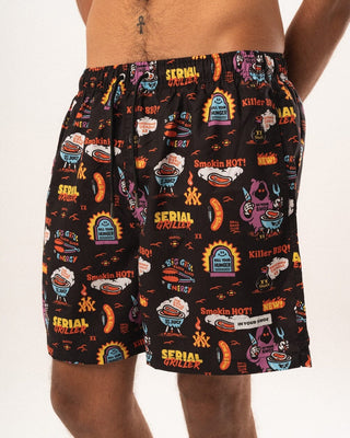 Black Serial Griller Swim Shorts Swim Shorts IN YOUR SHOE S 