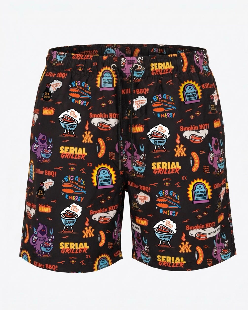 Black Serial Griller Swim Shorts Swim Shorts IN YOUR SHOE 