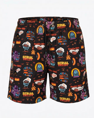 Black Serial Griller Swim Shorts Swim Shorts IN YOUR SHOE 