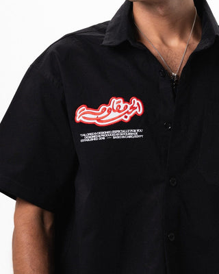 Black Short Sleeve Worker Shirt Worker Shirt IN YOUR SHOE 