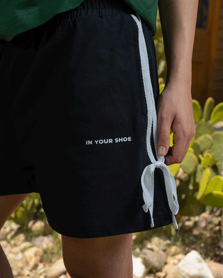 Black Striped Bow Shorts Sworts IN YOUR SHOE 