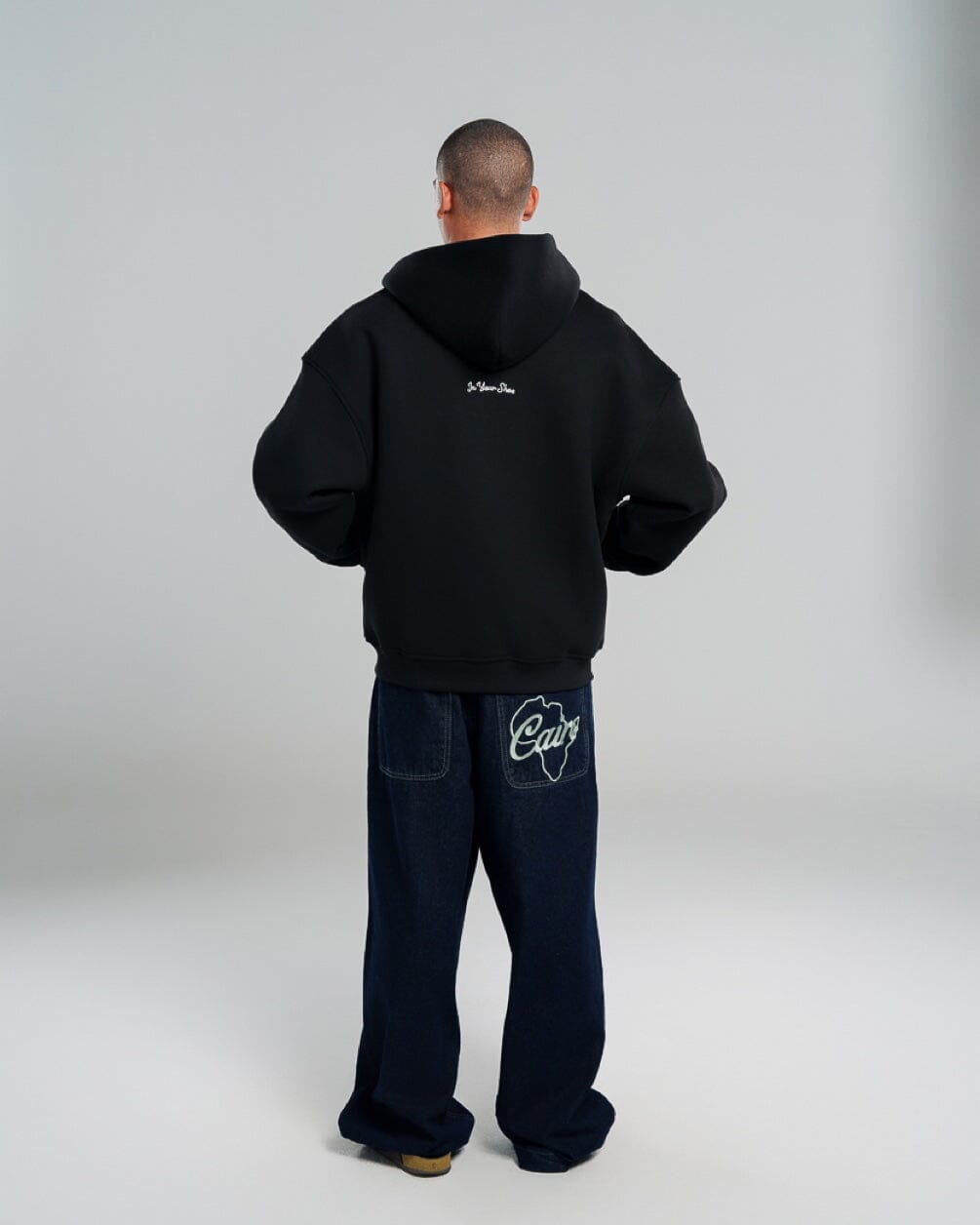 Black Super Heavy Oversized Zip-Up Hoodie Zip Up Hoodies IN YOUR SHOE 