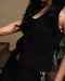 Black Tied Up Linen Vest