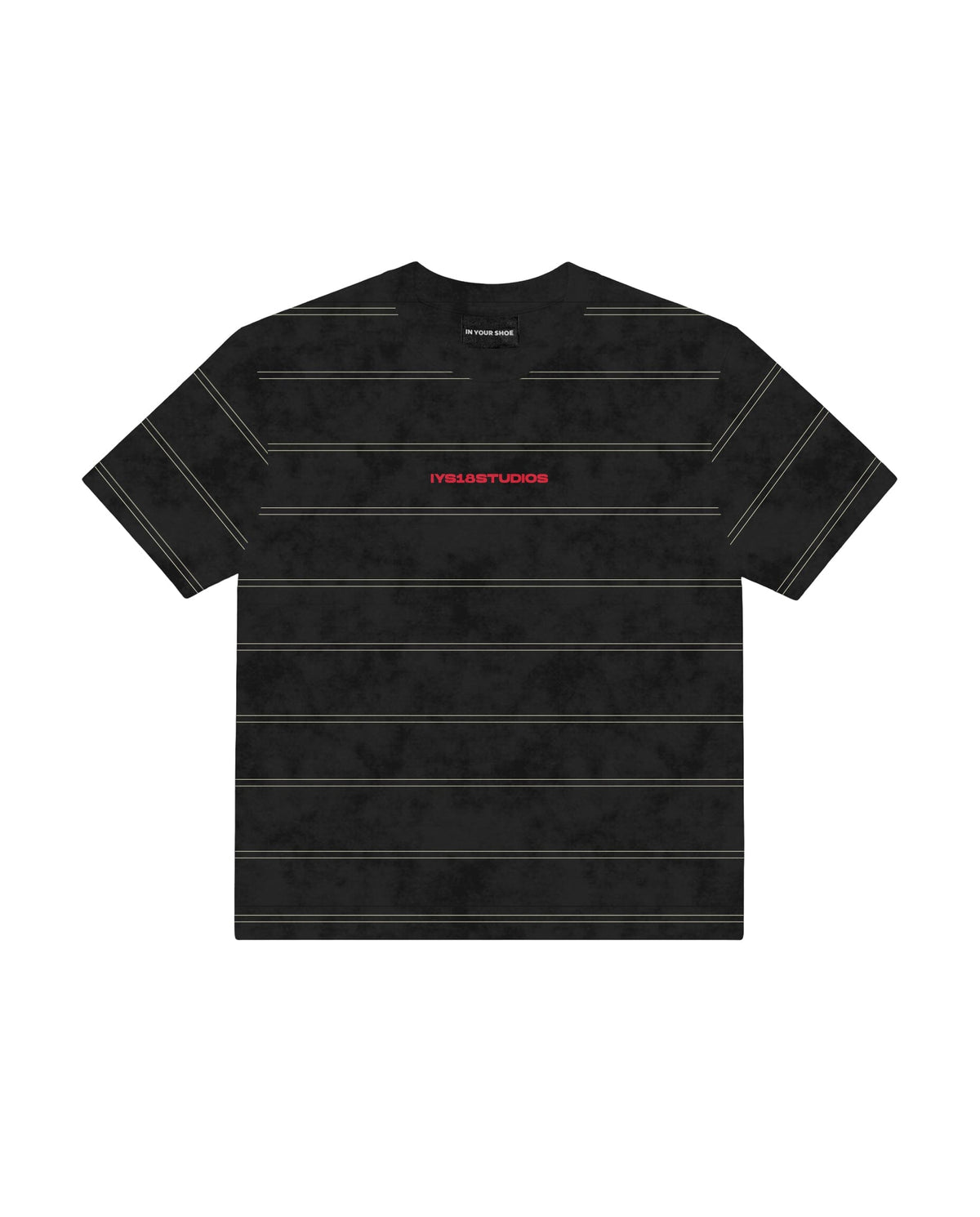 Black Washed Striped Boxy Tee Printed Boxy Tee IN YOUR SHOE 