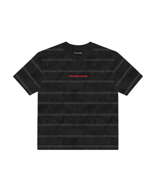 Black Washed Striped Boxy Tee Printed Boxy Tee IN YOUR SHOE 