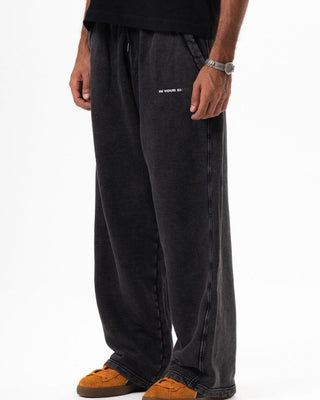 Black Washed Wide Leg Swants Swants IN YOUR SHOE 
