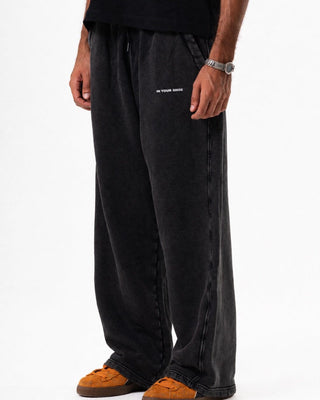 Black Washed Wide Leg Swants Swants IN YOUR SHOE 
