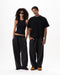 Black Washed Wide Leg Sweatpants