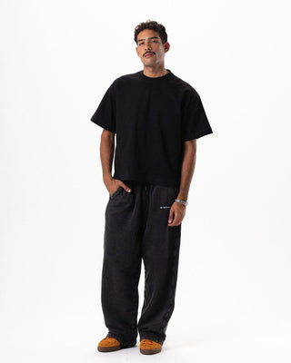 Black Washed Wide Leg Swants Swants IN YOUR SHOE XL 
