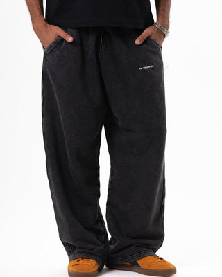 Black Washed Wide Leg Swants Swants IN YOUR SHOE M 