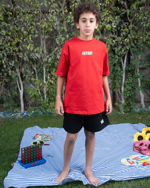 Black Wide-Leg Kids Sworts