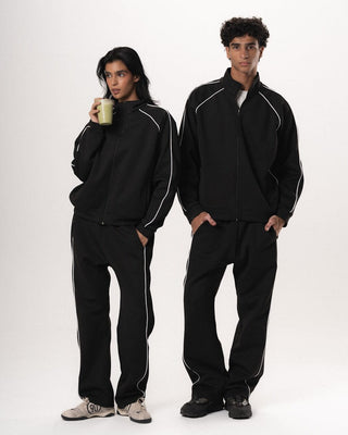 Black Wide Leg Track Pants Pants IN YOUR SHOE M 