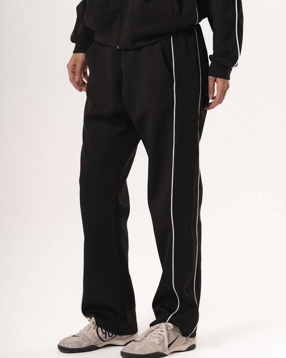 Black Wide Leg Track Pants Pants IN YOUR SHOE L 