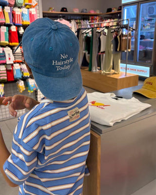 Blue & Beige Striped Kids Tee Kids Oversized Tee IN YOUR SHOE 8-9 