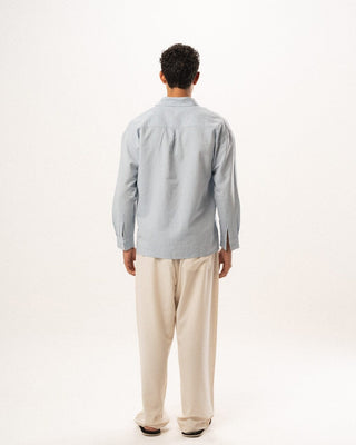 Blue Boyfriend Linen Shirt Boyfriend Shirt IN YOUR SHOE XL 