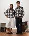 Blue & Brown Boxy Knit Sweater