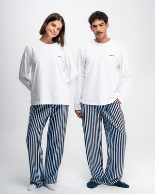 Blue & Brown Striped Fluffy Pjoys Fluffy Pjoys IN YOUR SHOE S 