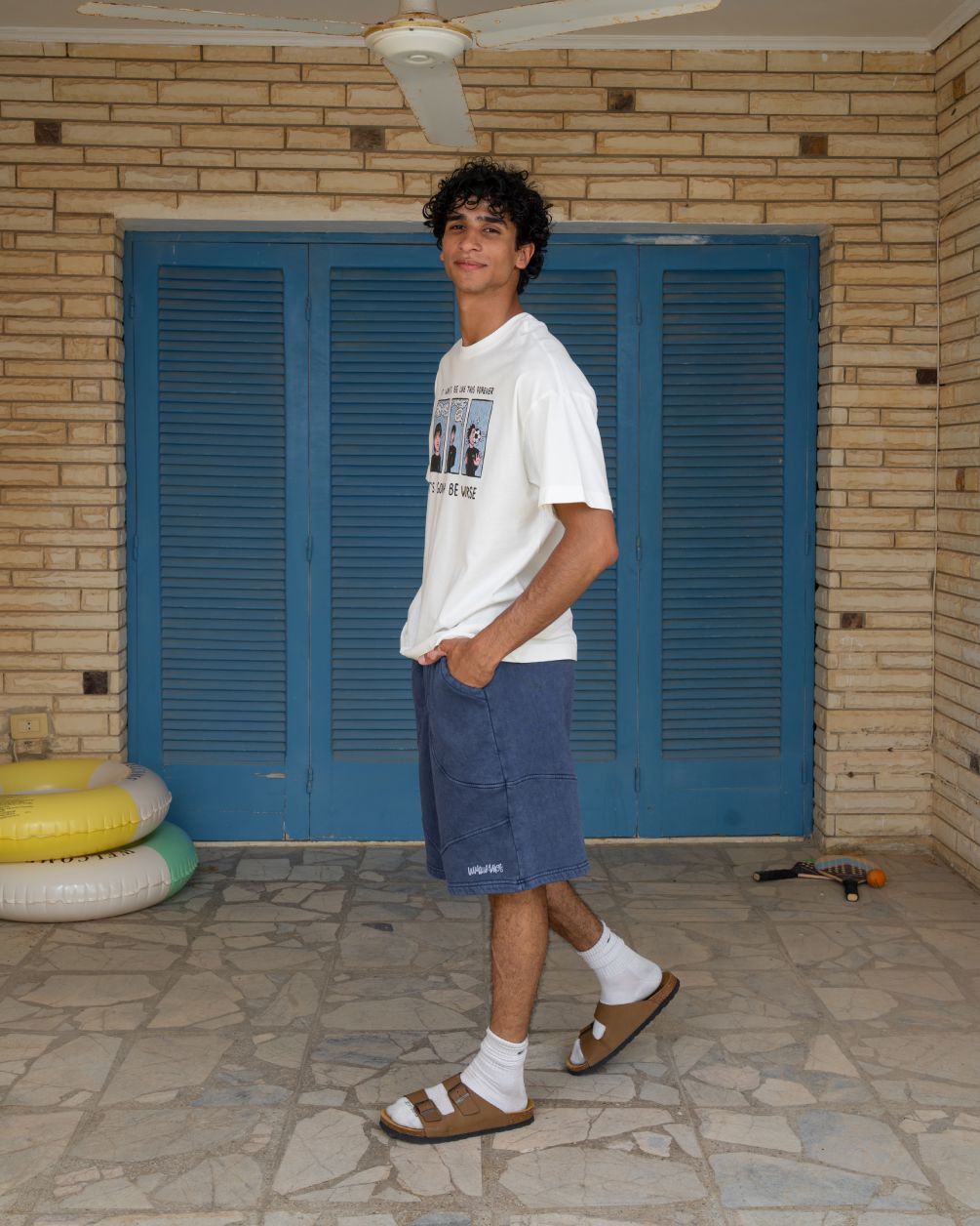 Blue Cotton Jorts Jorts IN YOUR SHOE 