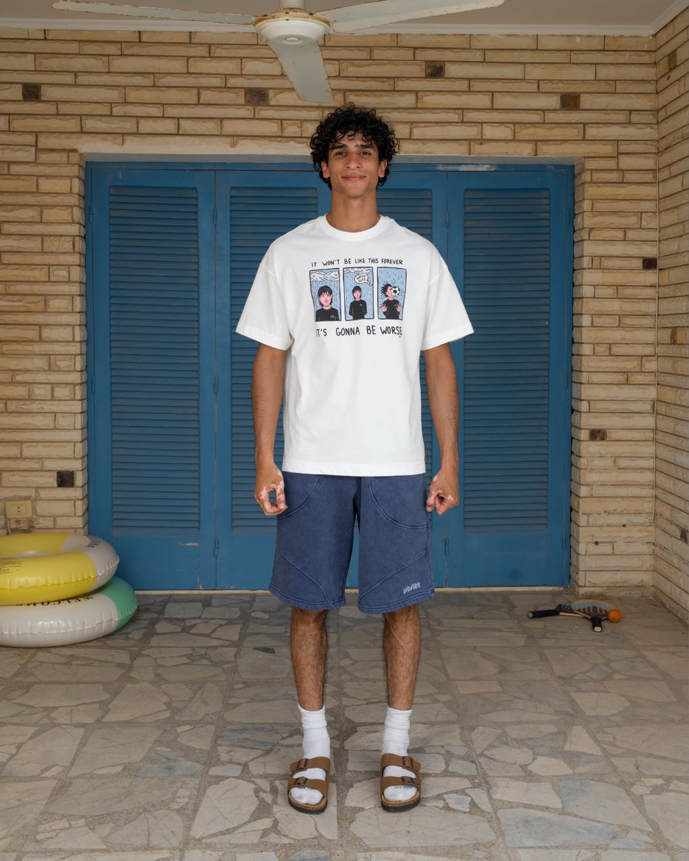 Blue Cotton Jorts Jorts IN YOUR SHOE XL 