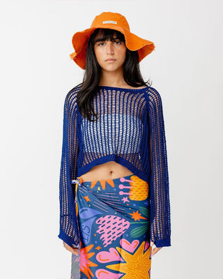 Blue Fishnet Top Fishnet Top IN YOUR SHOE 