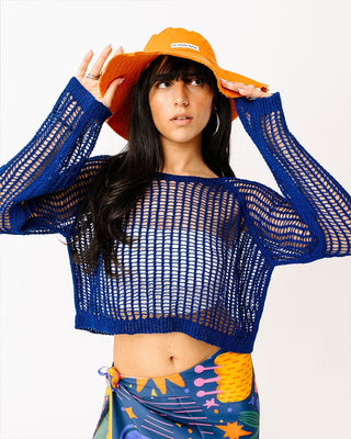 Blue Fishnet Top Fishnet Top IN YOUR SHOE 