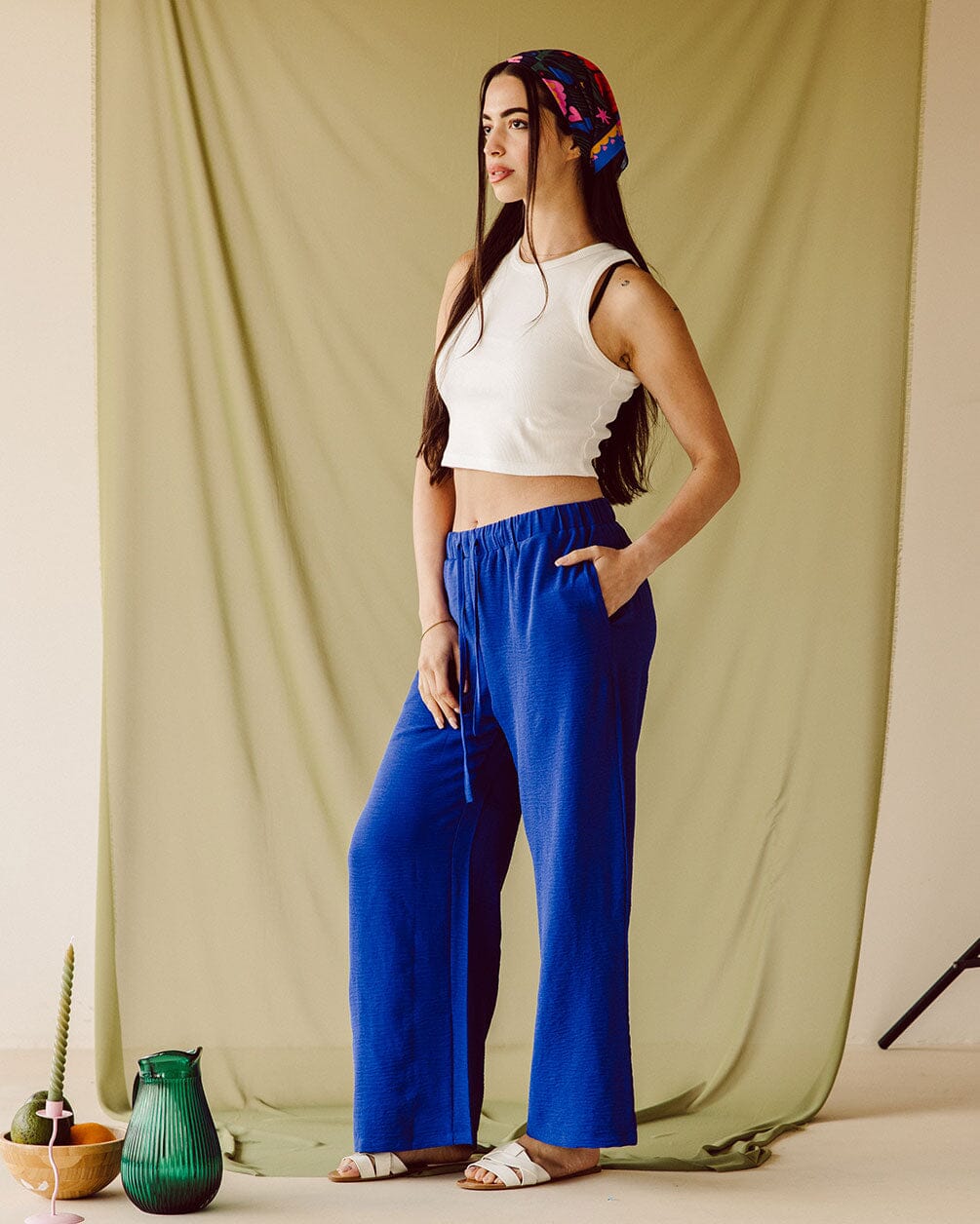 Blue Flowy Pants Flowy Pants IN YOUR SHOE 