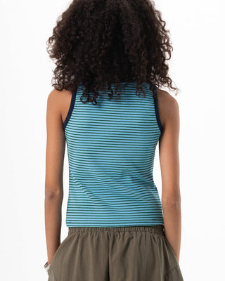Blue & Green Striped Tank Top Tank Tops IN YOUR SHOE L 