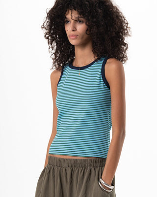 Blue & Green Striped Tank Top Tank Tops IN YOUR SHOE XL 