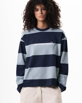 Blue & Navy Striped Daydreamer Boxy Long Sleeves Long Sleeves IN YOUR SHOE XL 