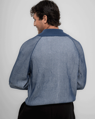 Blue Oversized Knit Jacket Knitwear IN YOUR SHOE 