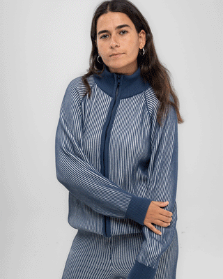 Blue Oversized Knit Jacket Knitwear IN YOUR SHOE 