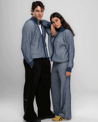 Blue Oversized Knit Jacket Knitwear IN YOUR SHOE 