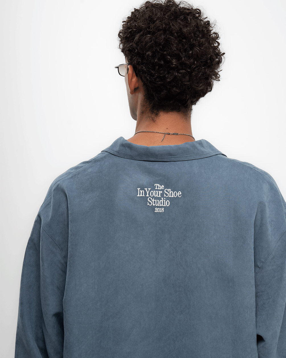 Blue Oversized Textured Windbreaker Windbreaker IN YOUR SHOE 