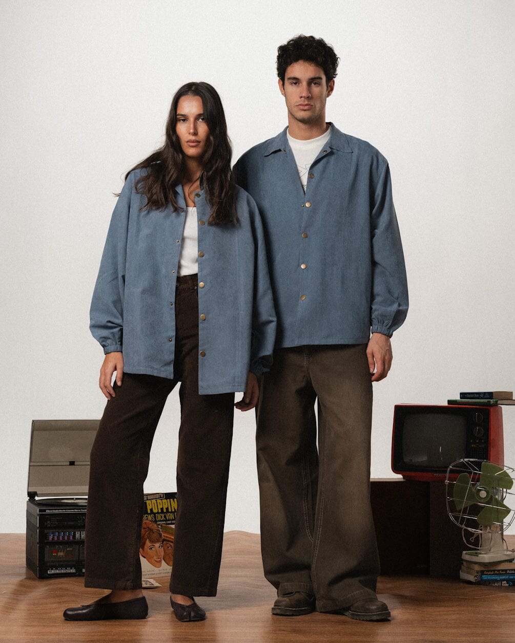 Blue Oversized Textured Windbreaker Windbreaker IN YOUR SHOE S 