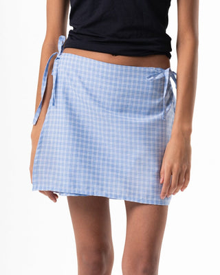 Blue Plaid Mini Wrap Flowy Wraps IN YOUR SHOE L/XL 