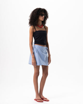 Blue Plaid Mini Wrap Flowy Wraps IN YOUR SHOE 