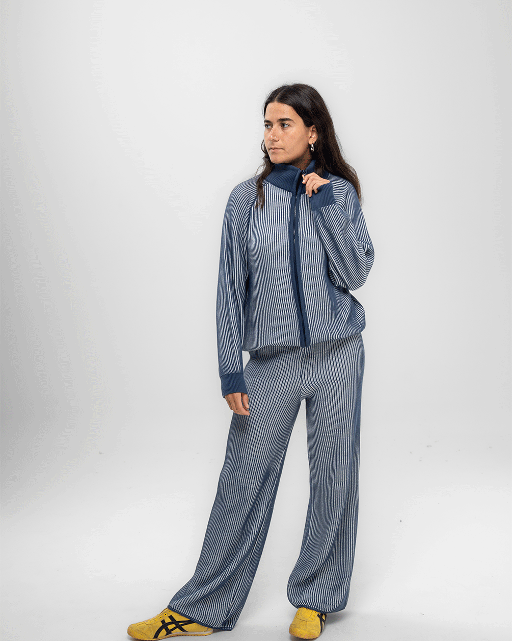 Blue Regular Knit Pants Knit Pants IN YOUR SHOE 