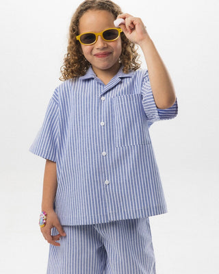 Blue Striped Kids Boxy Shirt kids Shirts IN YOUR SHOE 10-11 