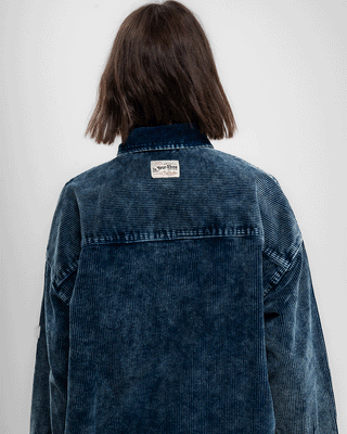 Blue Super Oversized Washed Corduroy Shirt Corduroy Shirts IN YOUR SHOE 