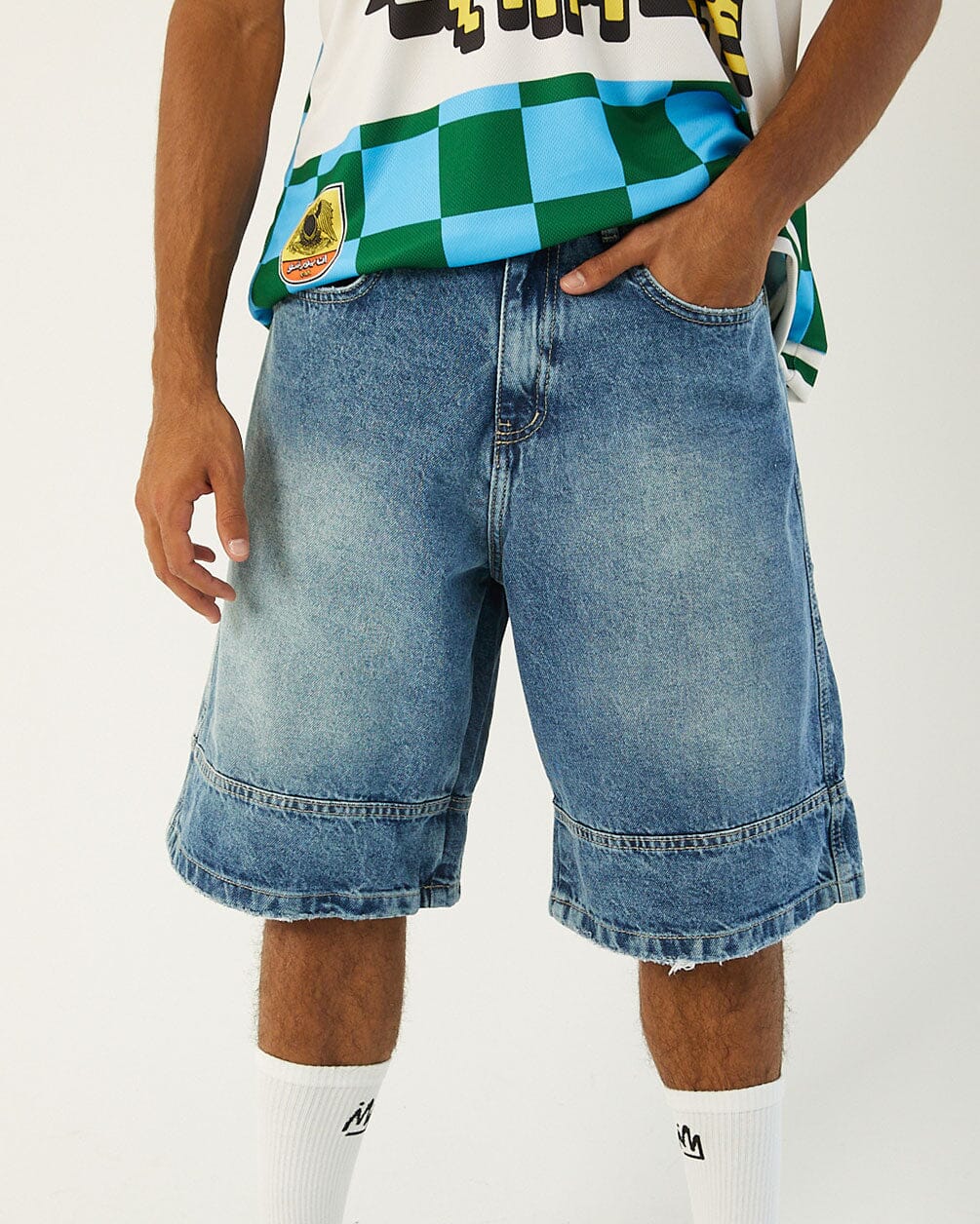 Blue Washed Jorts Jorts IN YOUR SHOE L 