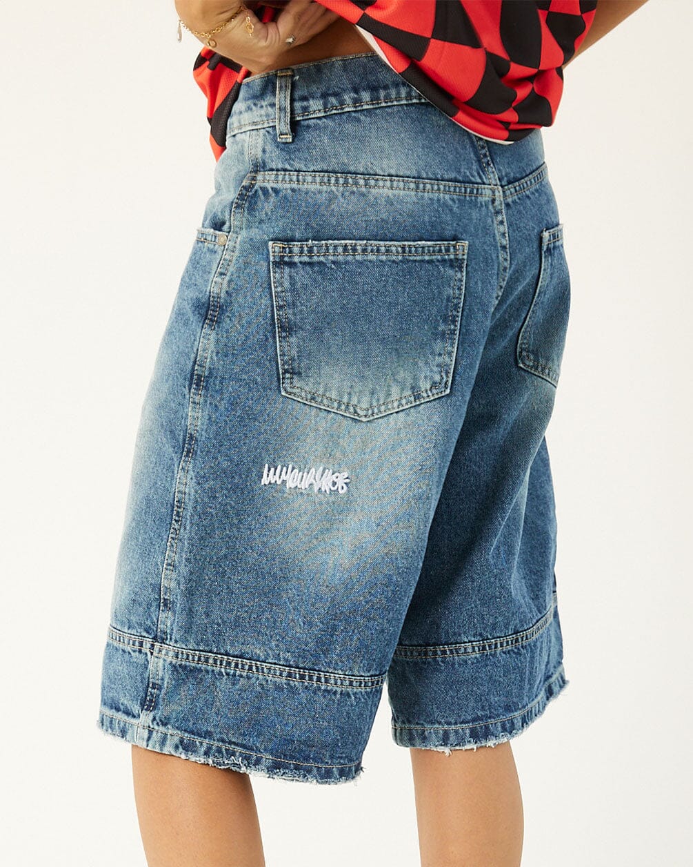 Blue Washed Jorts Jorts IN YOUR SHOE XL 