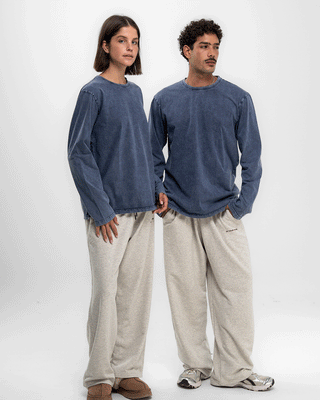 Blue Washed Long Sleeves Long Sleeves IN YOUR SHOE S 