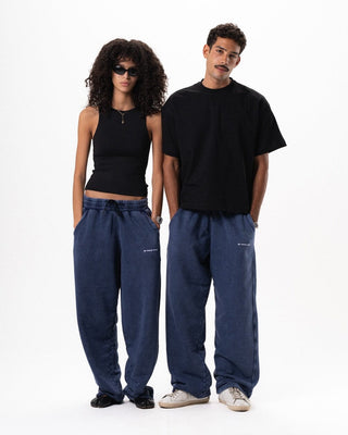 Blue Washed Wide Leg Swants Swants IN YOUR SHOE S 