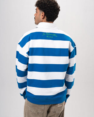 Blue & White Striped Statement Oversized Rugby Polo Polo T-Shirts IN YOUR SHOE 