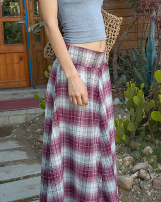Brick Plaid Asymmetric Cross Skirt Skirt IN YOUR SHOE 