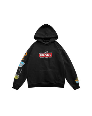 Broke Oversized Hoodie Printed Hoodies IN YOUR SHOE S 