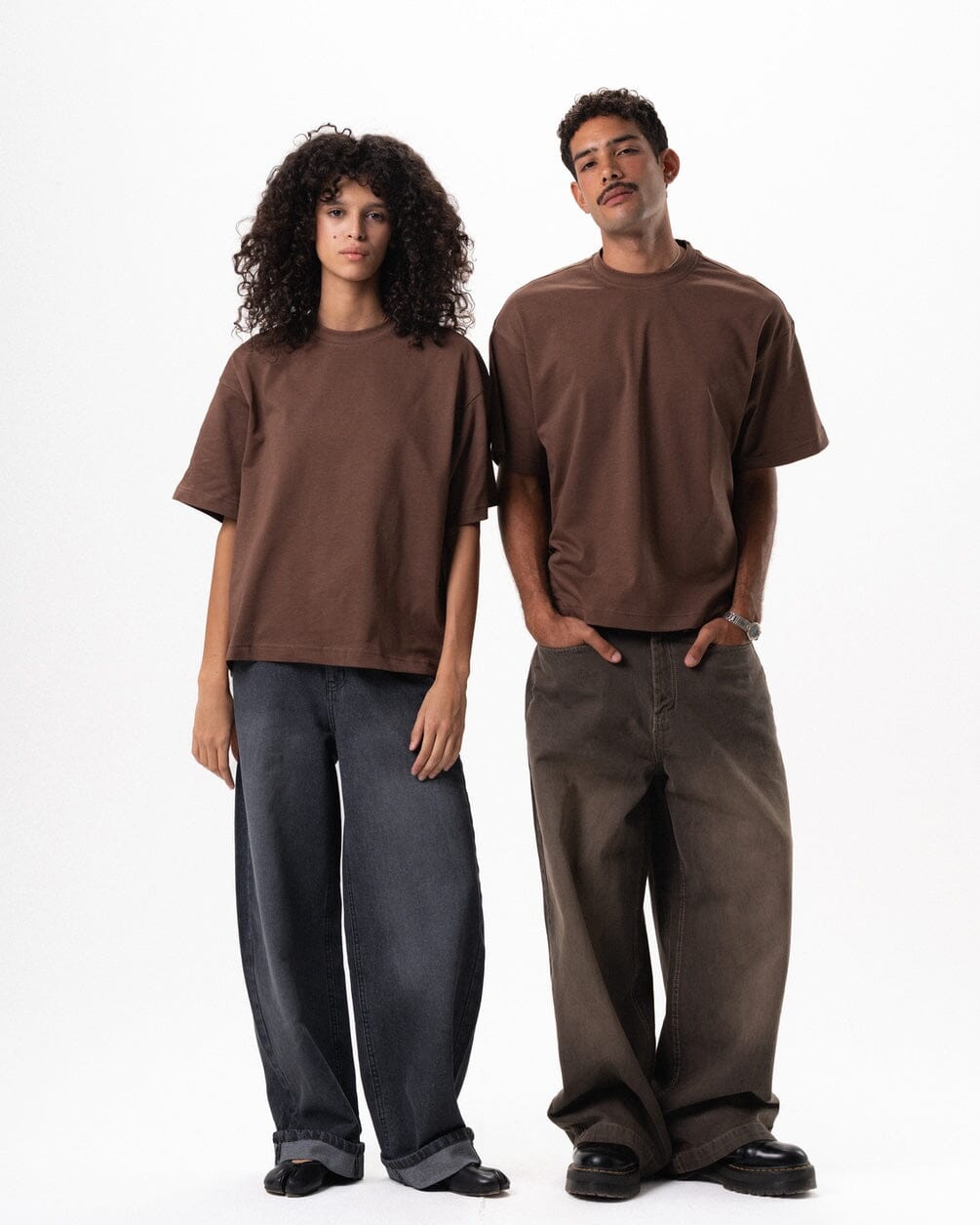 Brown Basic Boxy Tee Basic Boxy Tee IN YOUR SHOE S 